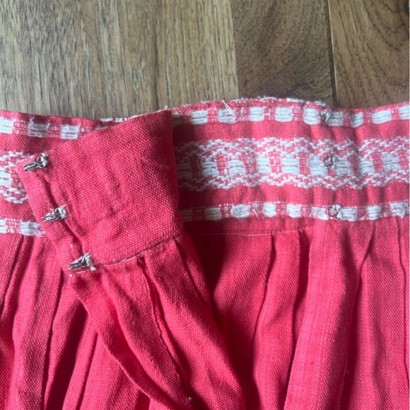 Vintage Embroidered Pink Skirt No Size Boho Cottagecore Farmhouse 1950’s - Picture 6 of 9